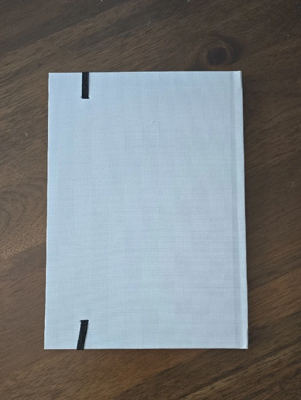 Miu Miu Light Gray Hardcover Notebook with Black Elastic